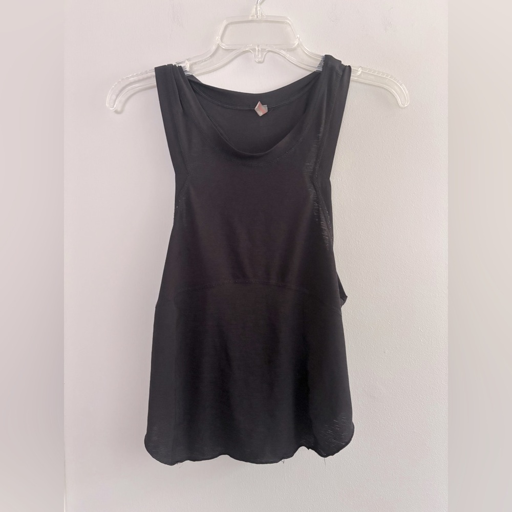 FP Free People Movement black loose wide arm workout muscle tank